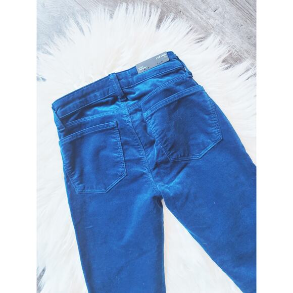 NEW J.BRAND MID-RISE SUPER SKINNY BLUE VELVET PANTS - SIZE 23 - Picture 7 of 11